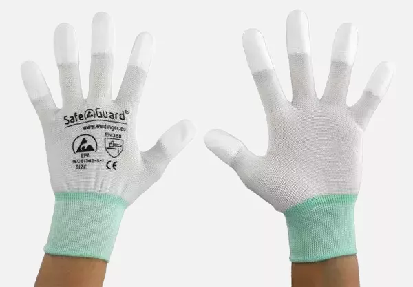 Safeguard DSWL374, ESD Glove, Coated Fingertips (White), image 4
