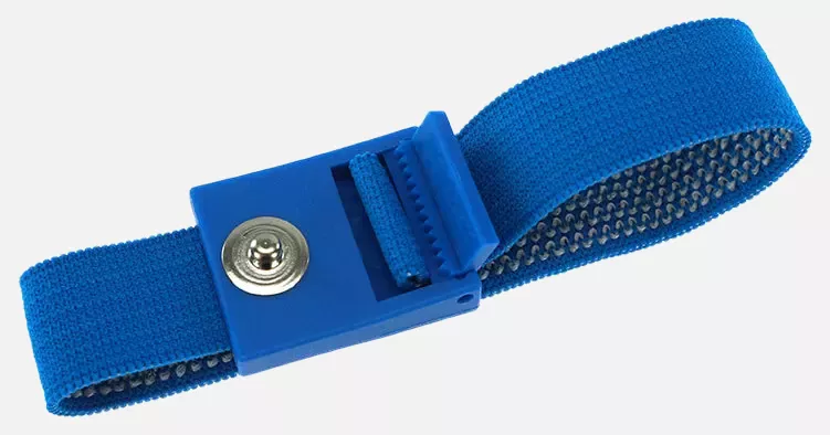 Safeguard DSWL19531, ESD Wrist Band PRO, Light Blue, 3 mm Snap, image 1
