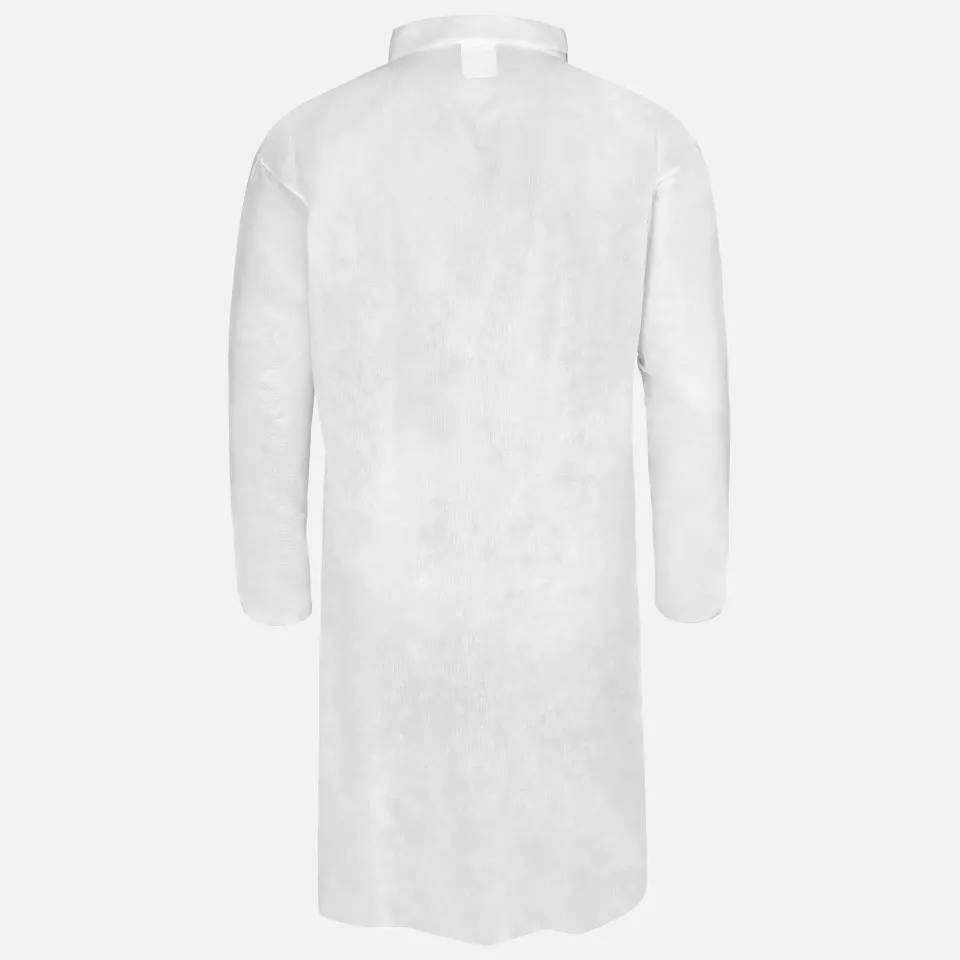 DS Safety PPKI40, Prosafe® PP Lab Coat, 40 g/m², 4 Press Studs, Collar, Elastic Cuffs, image 3, gallery thumbnail