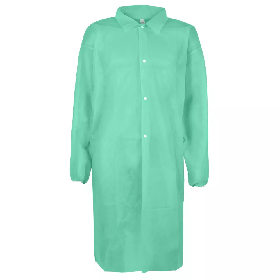DS Safety PPKIG, Prosafe® PP Lab Coat, 28 g/m², 4 Snap Buttons, Collar, image 1, gallery thumbnail