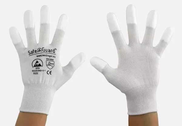Safeguard DSWL374, ESD Glove, Coated Fingertips (White), image 3