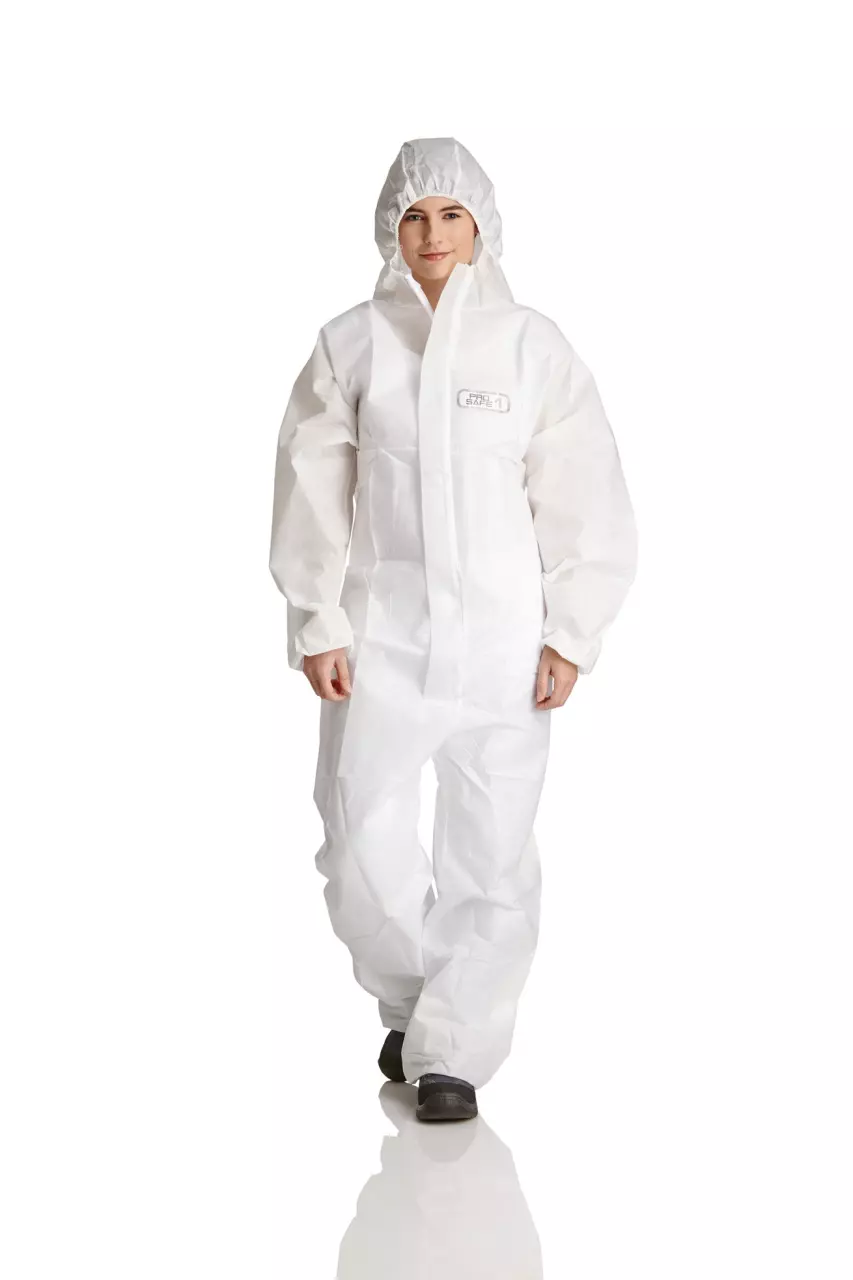 DS Safety PS1, Prosafe® 1 Coverall with Hood, Elasticated Cuffs, Ankles and Waist, image 1, gallery thumbnail