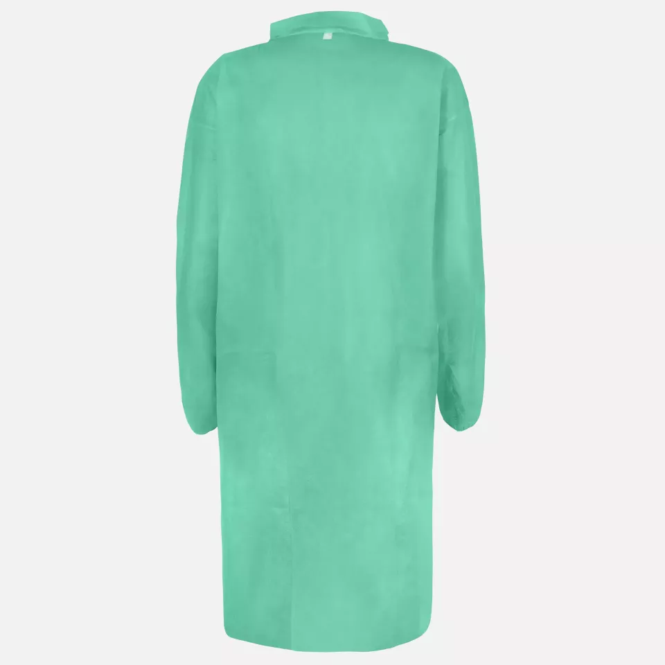DS Safety PPKIG, Prosafe® PP Lab Coat, 28 g/m², 4 Press Studs, Collar, image 2, gallery thumbnail