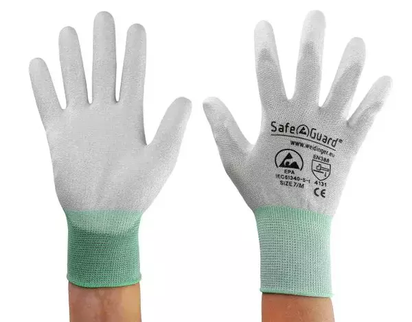 Safeguard DSWL39, ESD Glove, Coated Palms (Grey), image 4, gallery thumbnail