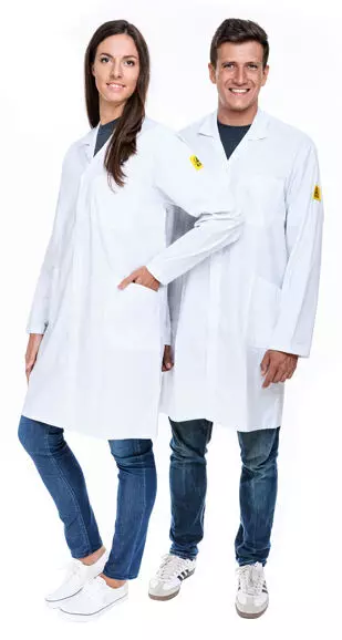 Safeguard DSWL4, Eco Line ESD Work Coat, White