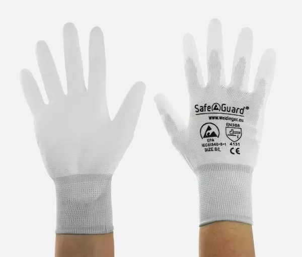 Safeguard DSWL4076, ESD Handschuh, Beschichtete Handflächen (Weiß), image 5, gallery thumbnail