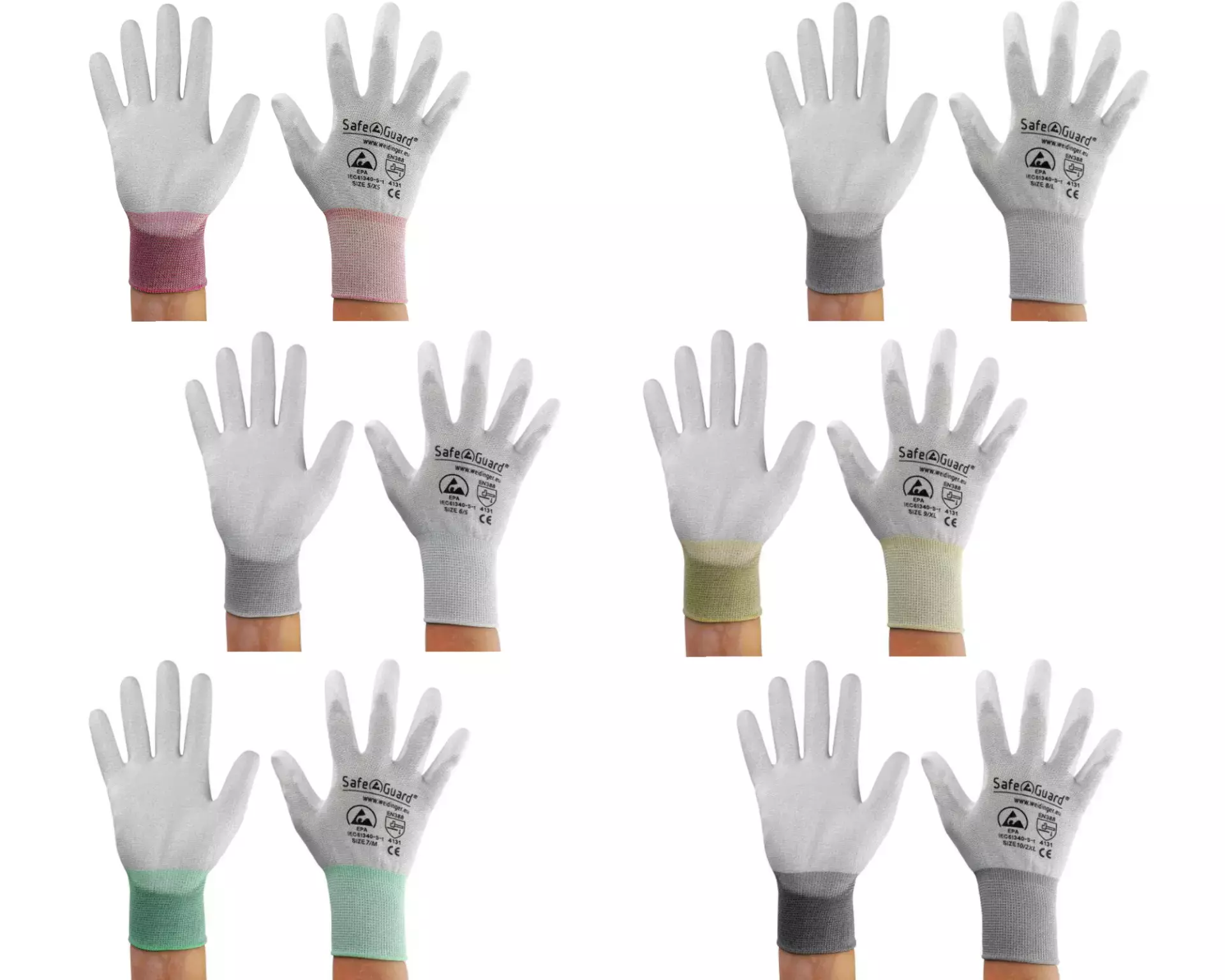 Safeguard DSWL39, ESD Glove, Coated Palms (Grey)