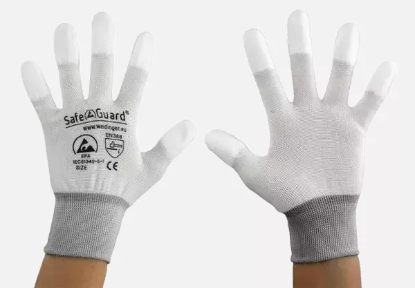 Safeguard DSWL374, ESD Glove, Coated Fingertips (White), image 5, gallery thumbnail