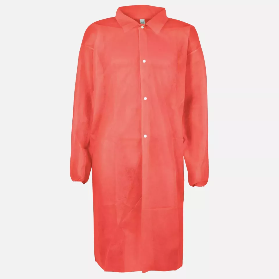 DS Safety PPKIR, Prosafe® PP Lab Coat, 28 g/m², 4 Press Studs, Collar, image 1, gallery thumbnail