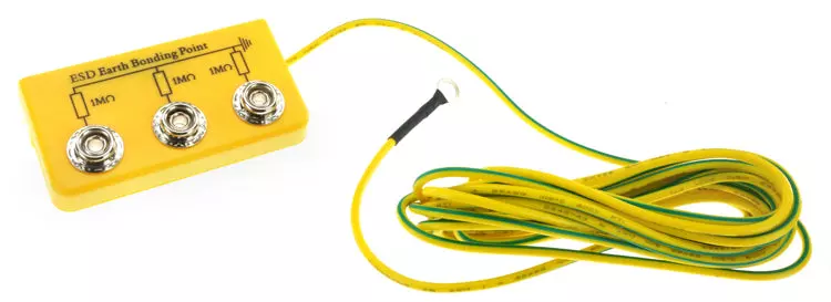 Safeguard DSWL24948, ESD Grounding Point, 3x10 mm Snap Fastener, Yellow