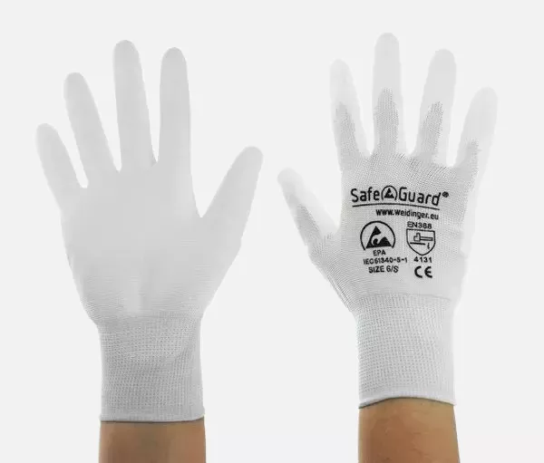 Safeguard DSWL4076, ESD Handschuh, Beschichtete Handflächen (Weiß), image 3