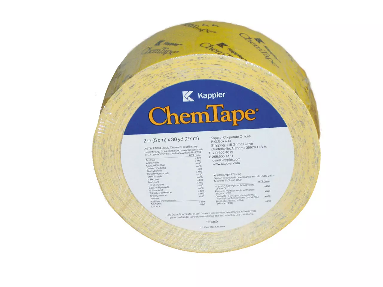 Kappler CT54, ChemTape Special Adhesive Tape, 55 m Roll, 5 cm Wide, image 1