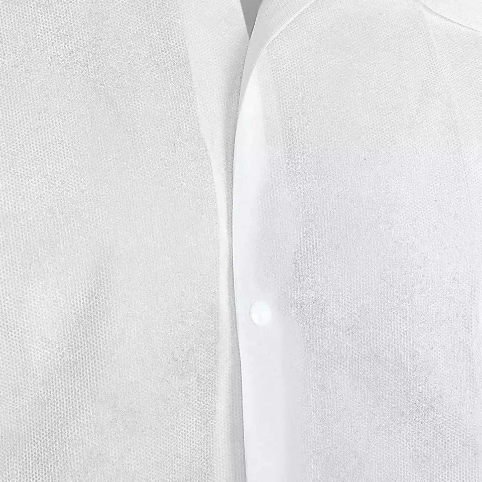 DS Safety PPKI40, Prosafe® PP Lab Coat, 40 g/m², 4 Press Studs, Collar, Elastic Cuffs, image 4, gallery thumbnail