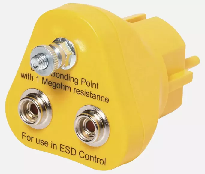 Safeguard DSWL32123, ESD Earth Bonding Plug, 2x10 mm Snap, Yellow, image 1