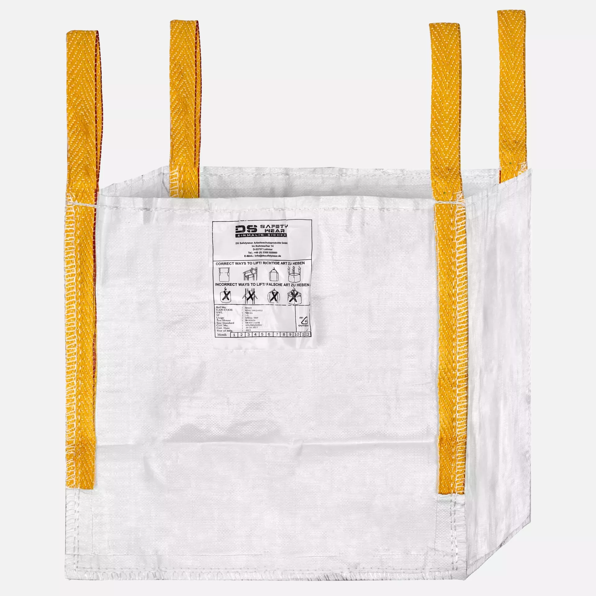 DS Safety BB60T, Prosafe® Big Bag 60x60x60cm, Uncoated, Without Warning Print, image 1