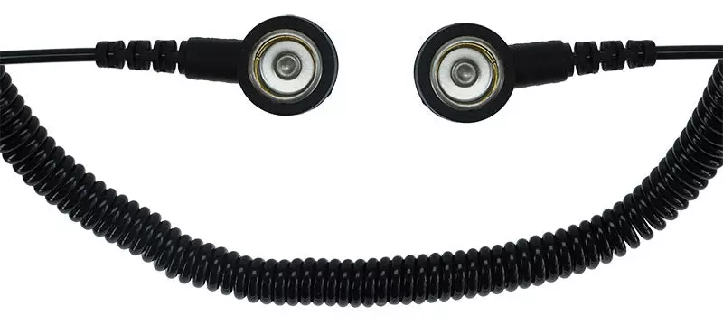 Safeguard DSWL24074, ESD Coiled Cord, 1 Mohm, Black, 1.8 m