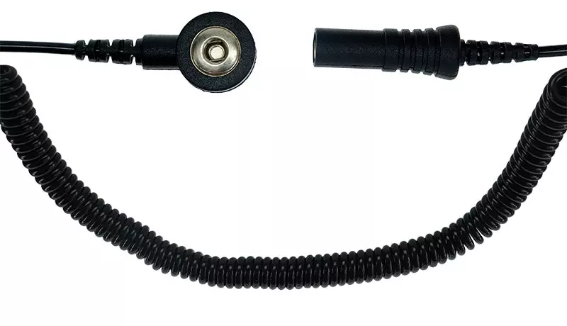 Safeguard DSWL26208, ESD Coiled Cord, 1 Mohm, Black, 1.8 m, image 1