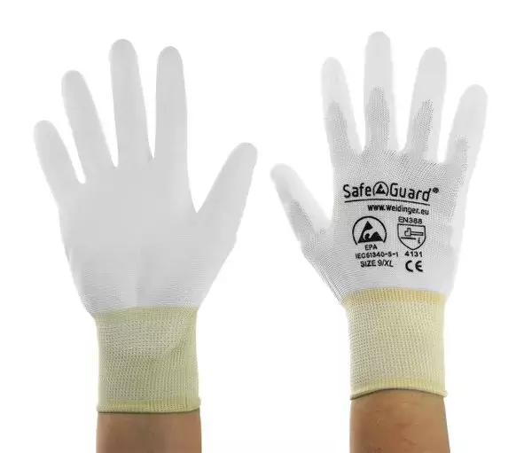 Safeguard DSWL4076, ESD Glove, Coated Palms (White), image 6