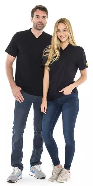 Safeguard DSWL35638-4XL, ESD V-Neck T-Shirt, Black 150 g/m², Size 4XL, image 1