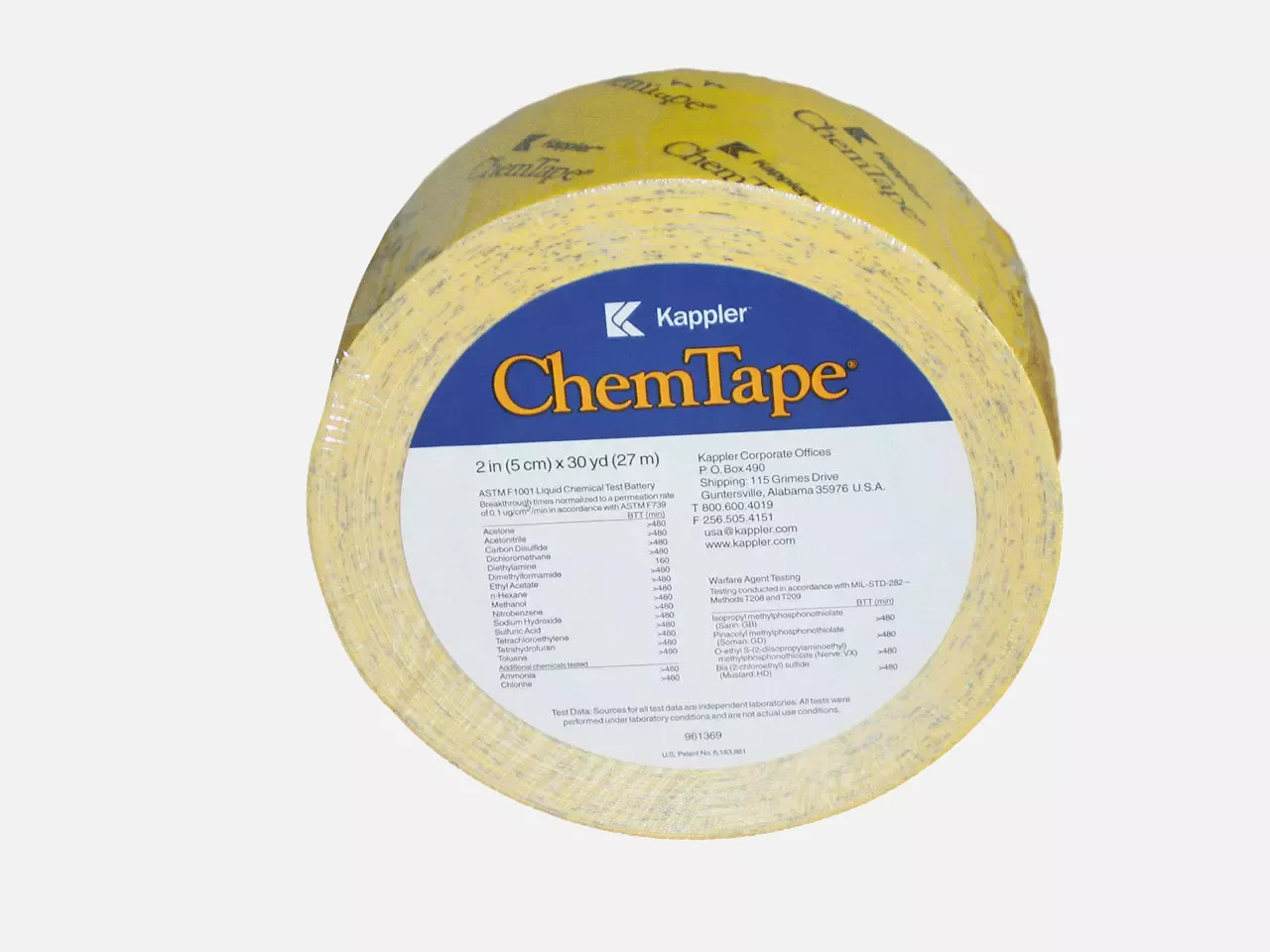 Kappler CT54, ChemTape Special Adhesive Tape, 55 m Roll, 5cm Wide, image 1