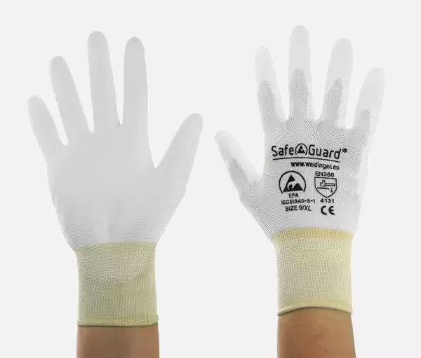 Safeguard DSWL4076, ESD Handschuh, Beschichtete Handflächen (Weiß), image 6, gallery thumbnail