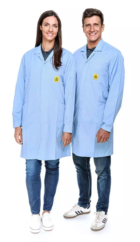 Safeguard DSWL4102, Pro Line ESD Work Coat, Light Blue