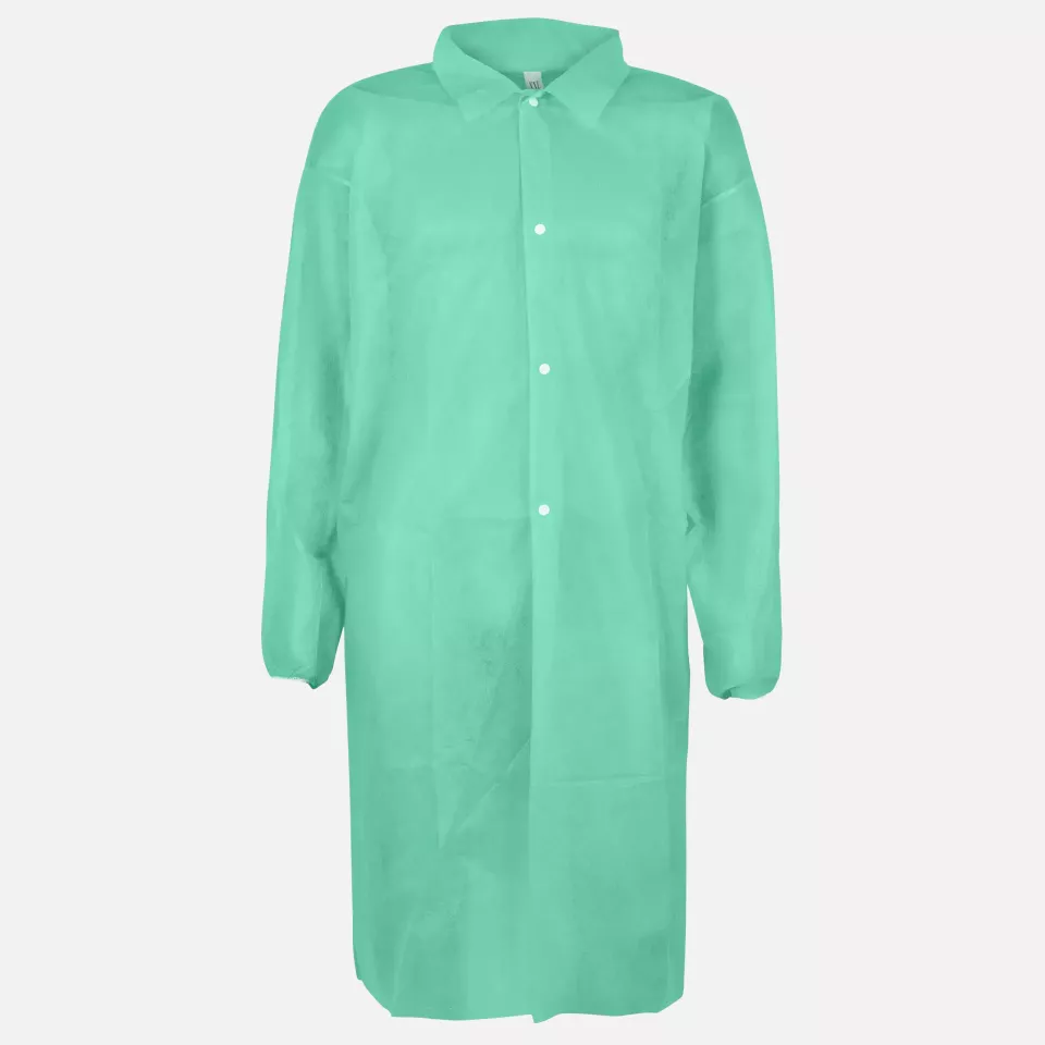 DS Safety PPKIG, Prosafe® PP Lab Coat, 28 g/m², 4 Press Studs, Collar, image 1, gallery thumbnail