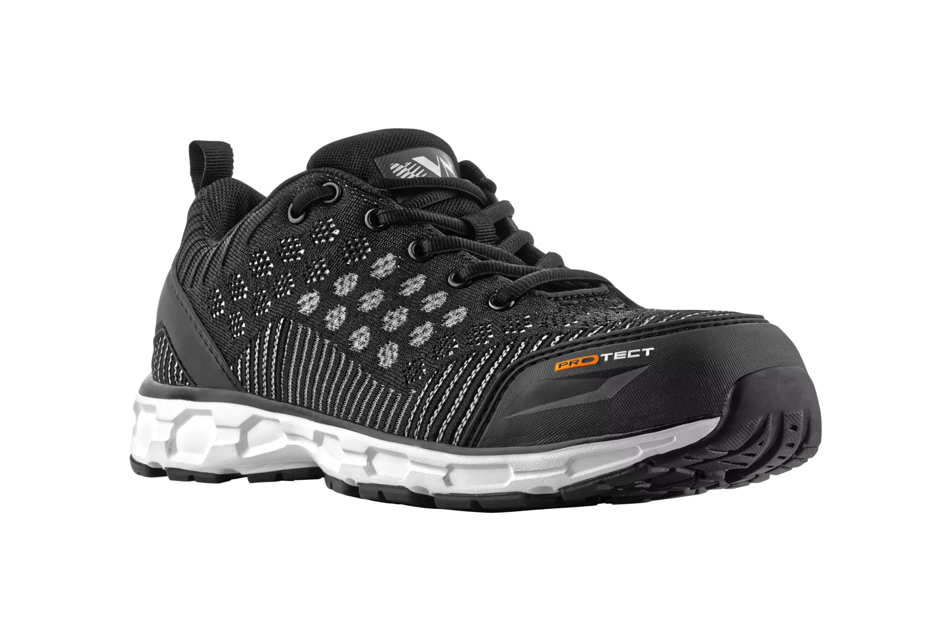 VM Footwear 6345-S1P, MONTGOMERY Safety Low Shoes, S1P, Black/White