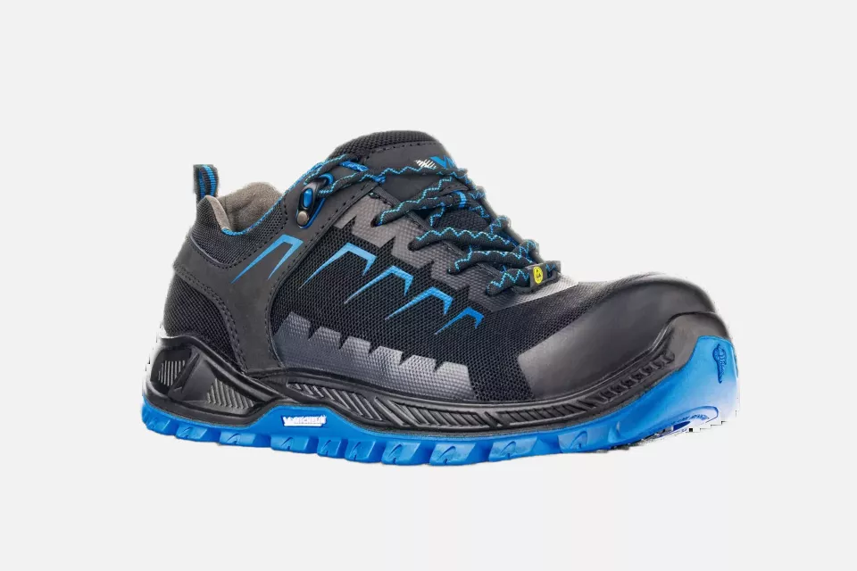 VM Footwear 8145-S1PLESD, KENTUCKY Safety Low Shoes, S1P, Black/Blue, image 1, gallery thumbnail
