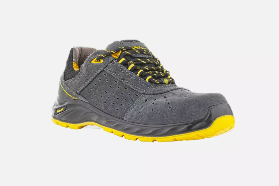 VM Footwear 2175-S1ESD, BARCELONA Safety Low Shoes, S1, Grey/Yellow, image 1, gallery thumbnail