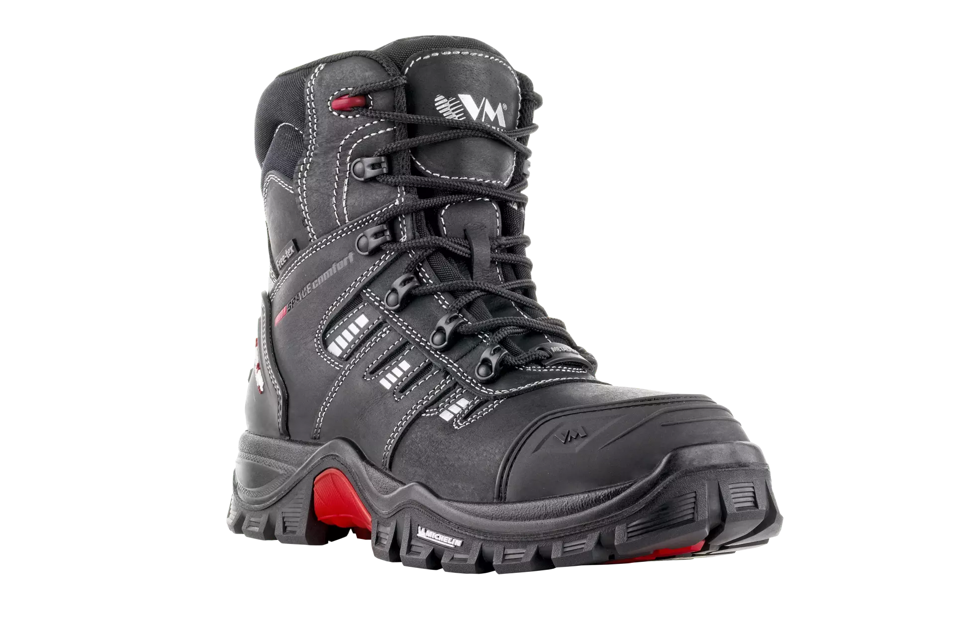 VM Footwear 7190-O2, PORTLAND Occupational Boots, O2, Black/Red