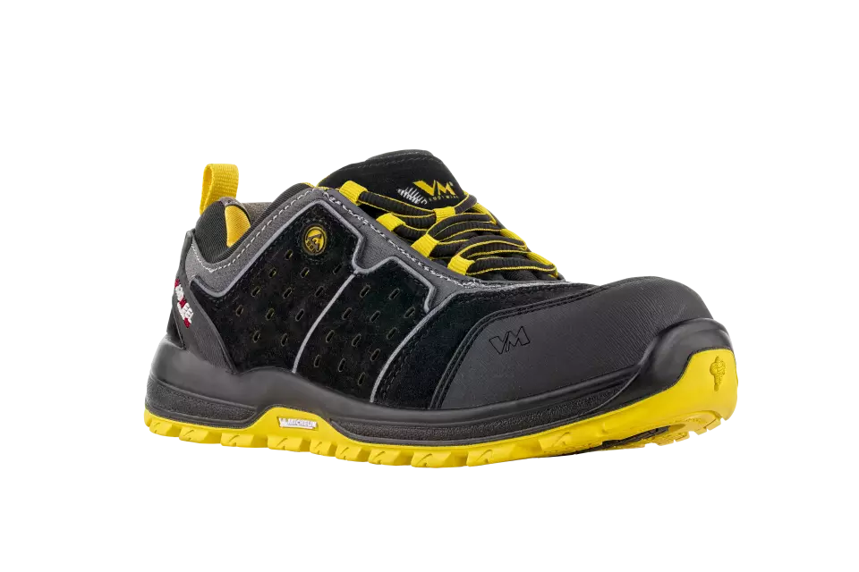 VM Footwear 8125-S1PLESD, INDIANA Sicherheitshalbschuhe, S1P, Schwarz/Gelb, image 1, gallery thumbnail