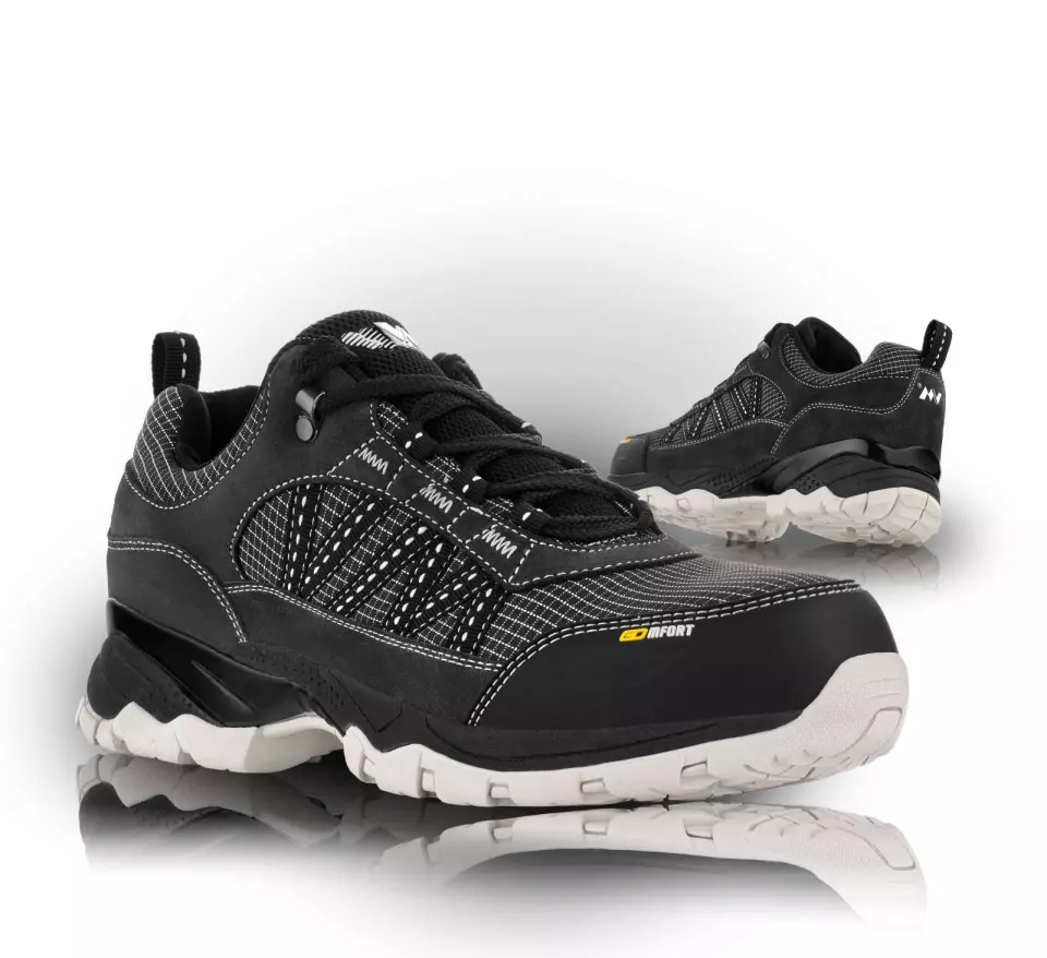 VM Footwear 4755-S1P, MISSISSIPPI Safety Low Shoes, S1P, Black/White, image 1, gallery thumbnail
