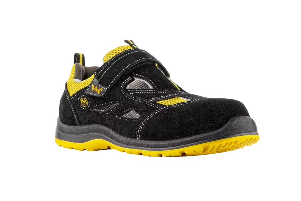 VM Footwear 2145-S1PESD, MICHIGAN Safety Sandals, S1P, Black/Yellow, image 1, gallery thumbnail