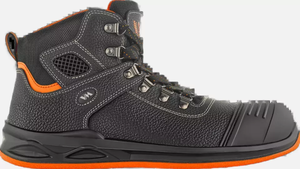 VM Footwear 5290-S2PL, HAMBURG ASPHALT Safety Ankle Shoes, SB, Black/Orange, image 5, gallery thumbnail