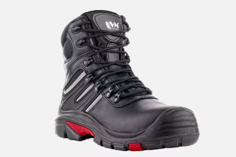 VM Footwear 5490-S3, HOUSTON Safety Boots with FREE-TEX lining, S3, Black/Red, image 1, gallery thumbnail