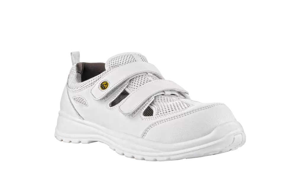 VM Footwear 2105-S1ESD, MONTREAL Safety Sandals, S1, White/Grey, image 1, gallery thumbnail