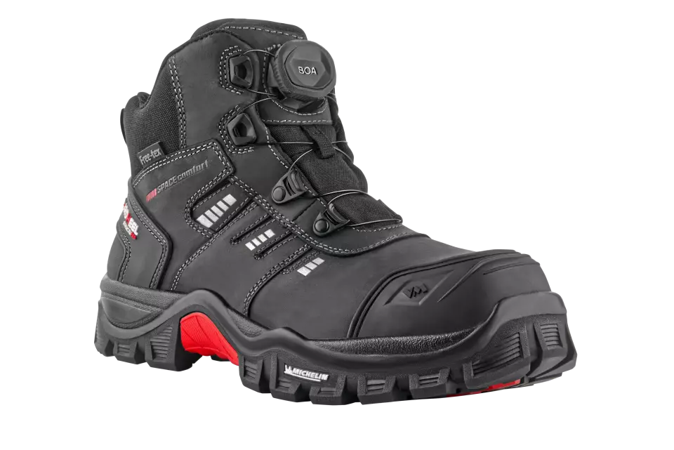 VM Footwear 7130-S3, BUFFALO Sicherheitsknöchelschuhe S3, Schwarz/Rot, image 1, gallery thumbnail