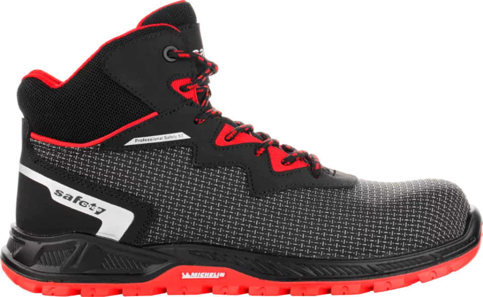 VM Footwear 8180-S3ESD, SACRAMENTO Sicherheitsstiefel, S3, Schwarz/Rot, image 3, gallery thumbnail