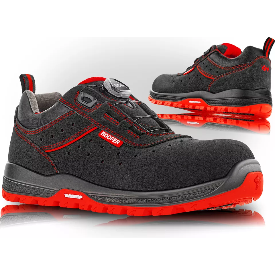 VM Footwear 8195-O1PLBOA, NORIMBERK BOA Berufsschuhe, Schwarz/Rot, image 7, gallery thumbnail