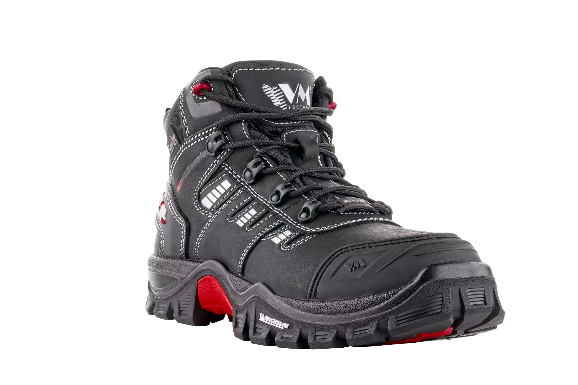 VM Footwear 7130-O2, BUFFALO Occupational Ankle Shoes, O2, Black/Red, image 1