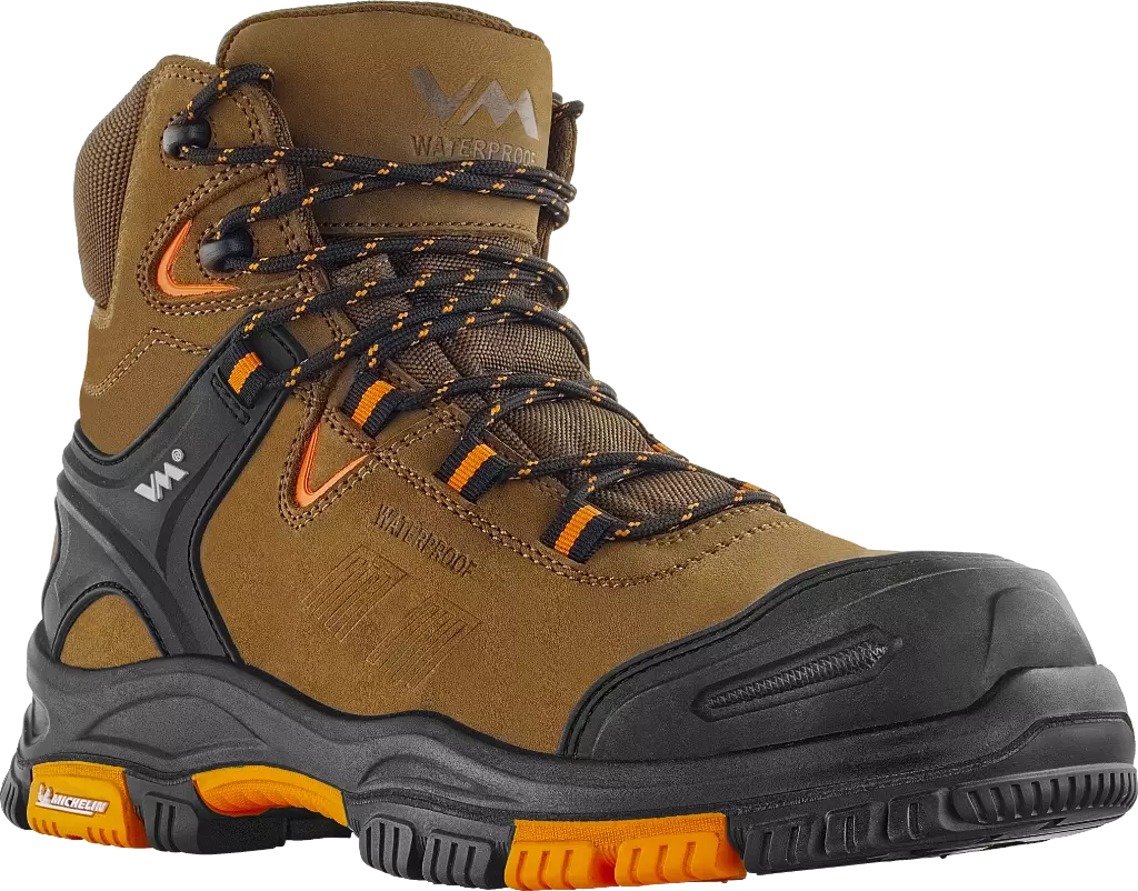 VM Footwear 6430-S3, ARKANSAS Safety Ankle Shoes, S3, Brown/Black