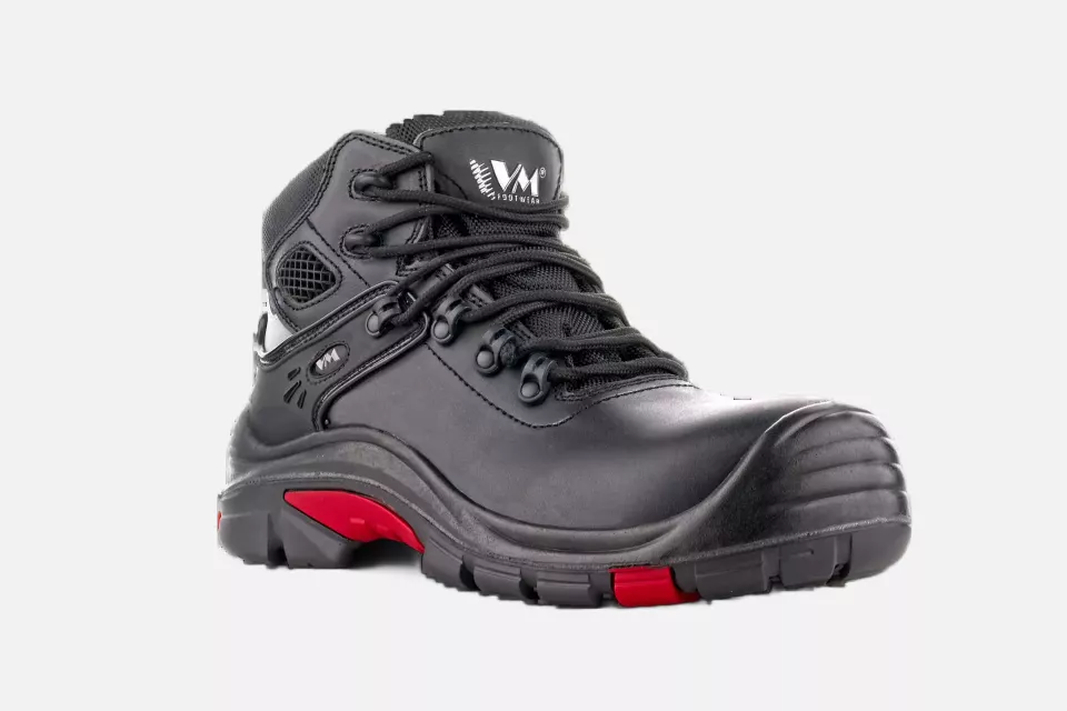 VM Footwear 5430-S3, DALLAS Safety Ankle Shoes, S3, Black/Red, image 1, gallery thumbnail
