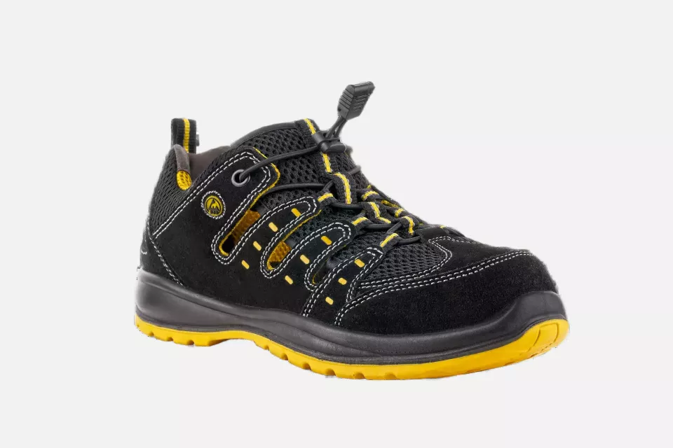 VM Footwear 2115-O1ESD, MEMPHIS Occupational Sandals, O1, Black/Yellow, image 1, gallery thumbnail