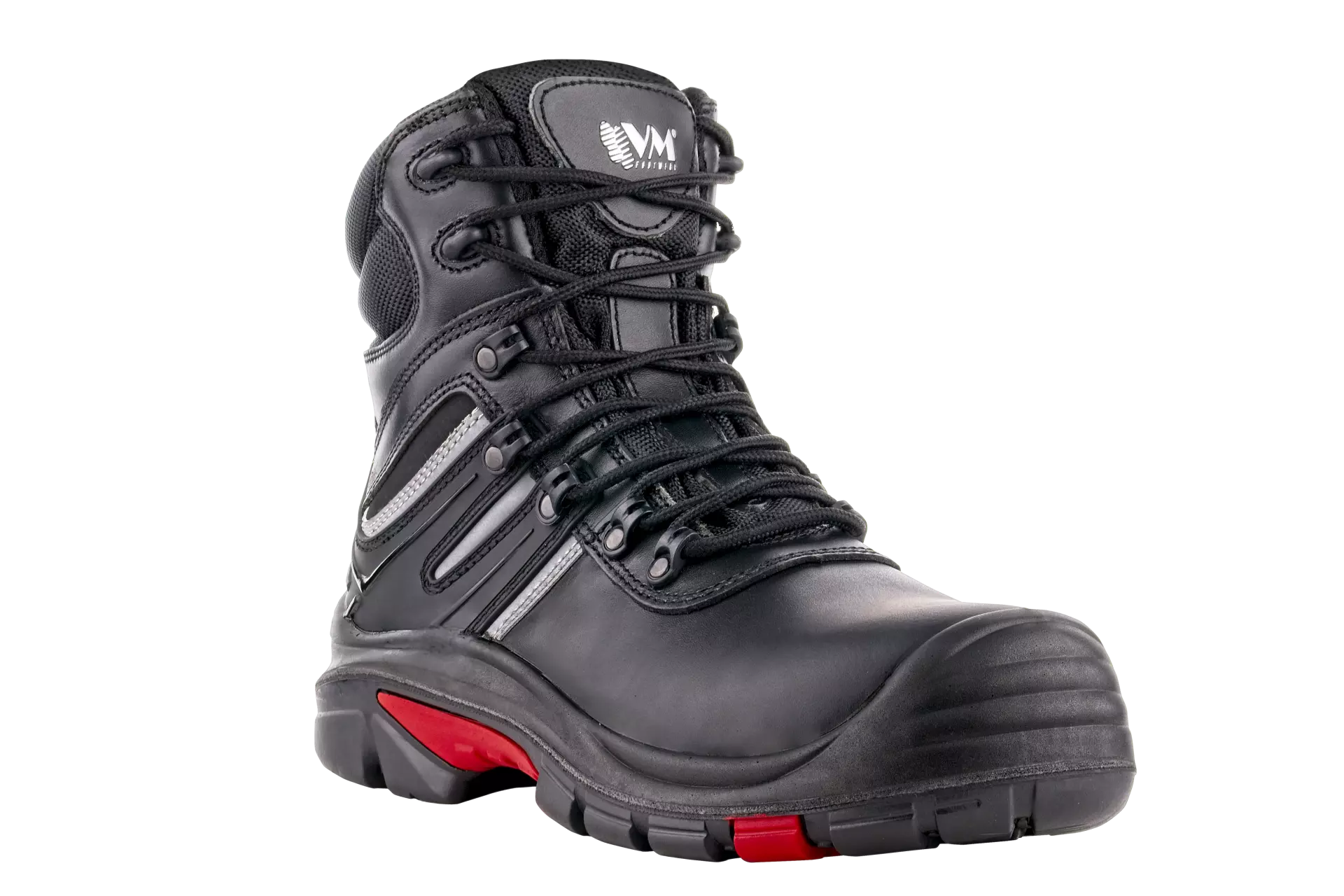 VM Footwear 5490-S3, HOUSTON Safety Boots with FREE-TEX lining, S3, Black/Red