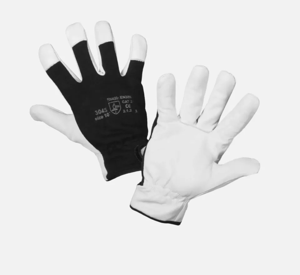 VM Footwear 3045, Protective Work Gloves, Black/White, image 1, gallery thumbnail