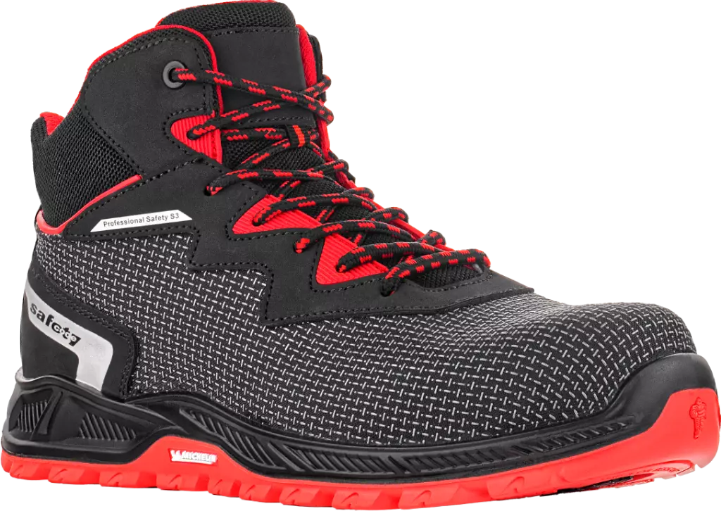 VM Footwear 8180-S3ESD, SACRAMENTO Sicherheitsstiefel, S3, Schwarz/Rot, image 1