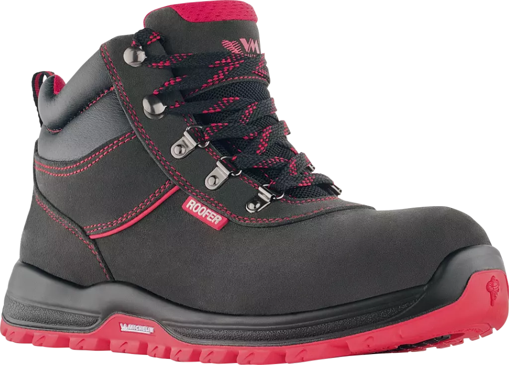 VM Footwear 8190-O1PL, BONN ROOFER Sicherheitsknöchelschuhe, O1, Schwarz/Rot, image 1