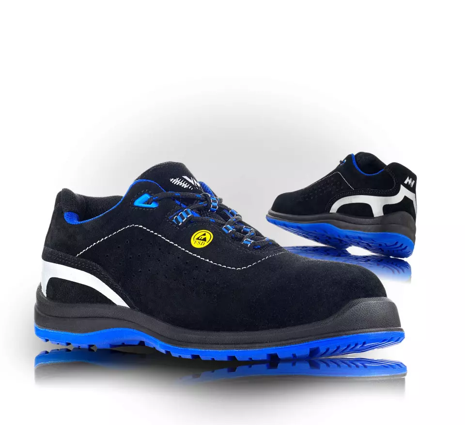 VM Footwear 2185-S1PESD, RIMINI Sicherheits-Halbschuhe, S1P, Schwarz/Blau, image 1, gallery thumbnail