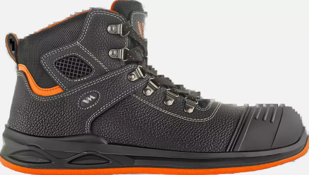 VM Footwear 5290-S2PL, HAMBURG ASPHALT Safety Ankle Shoes, SB, Black/Orange, image 5